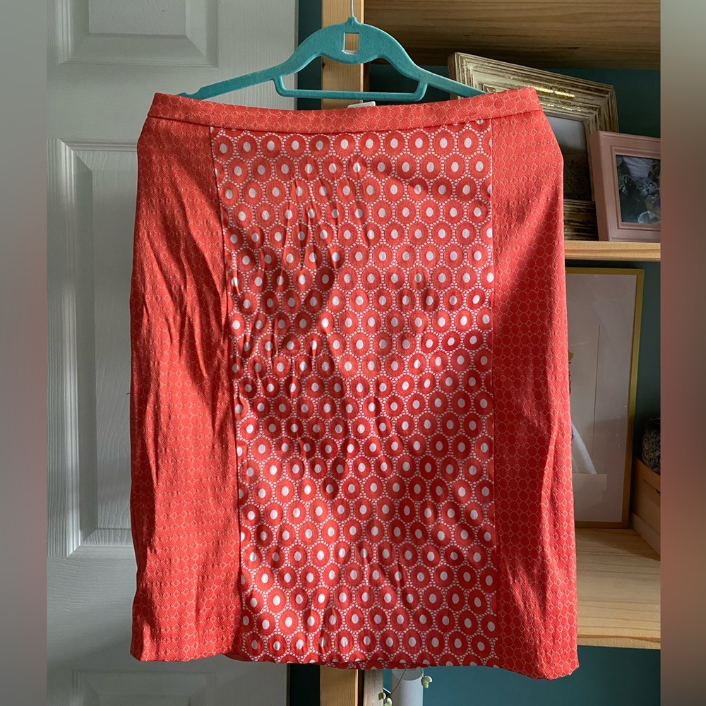Coral mod style pencil skirt